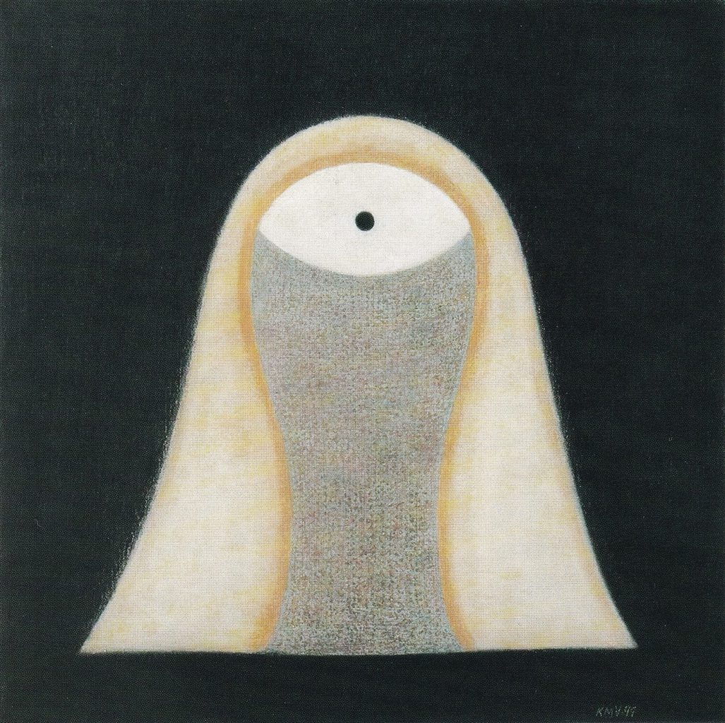 1 Karin M Valum Kull og pastell på papir 74x74cm 1999
