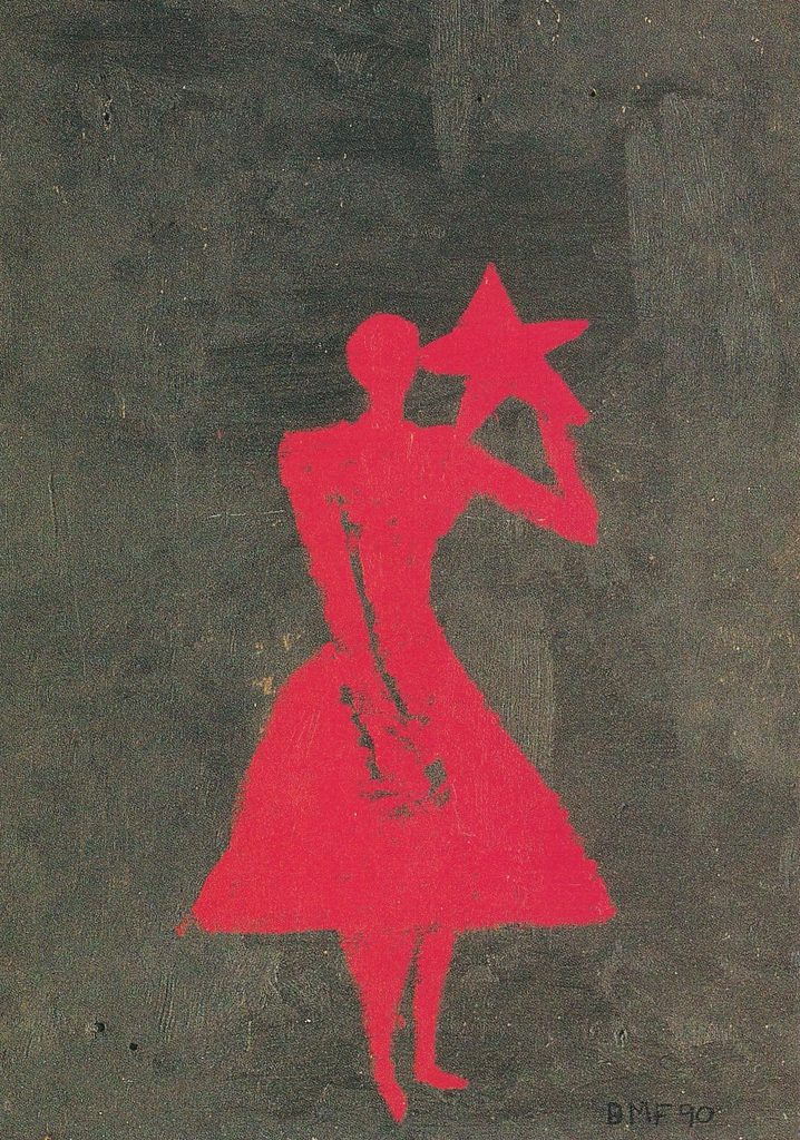Berit Marie Friestad Dame med stjerne 73 x 57 cm 1990